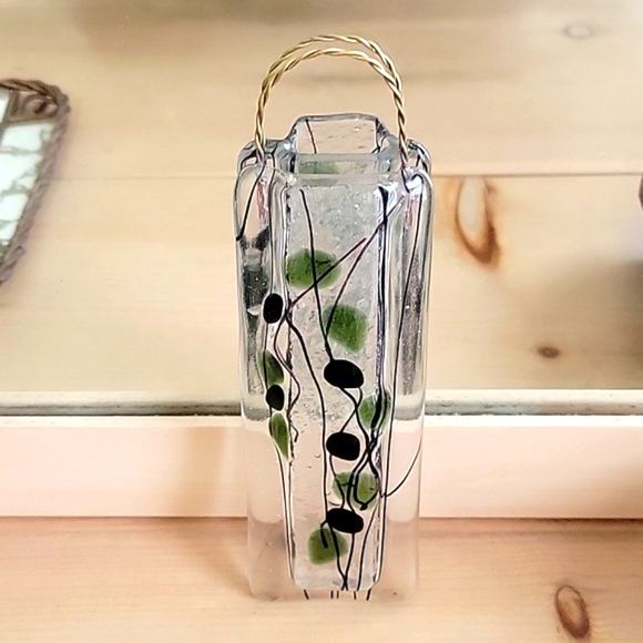 Latta's Fused Glass Hanging Pocket Vase - Picture 4 of 5